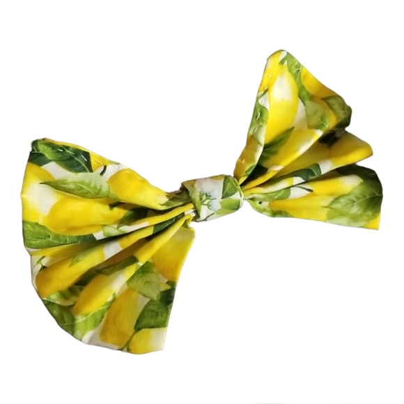 🍋Oversize Lemon Print Hairbow🍋 - Picture 4 of 6